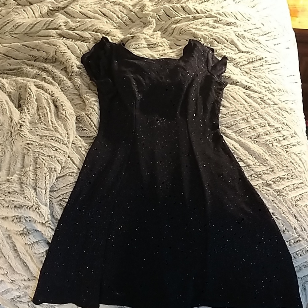 Blue shiny dress